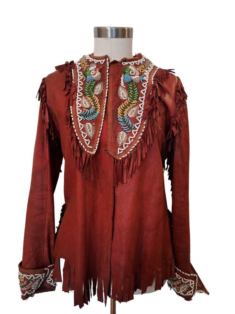 Vintage Beaded & Fringed Western Style Jacket for Halloween or Theatre Costume S